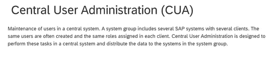 Central User Administration (CUA)