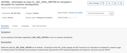 Information on class CL_SEC_SXML_WRITER for encryption _ decryption fo