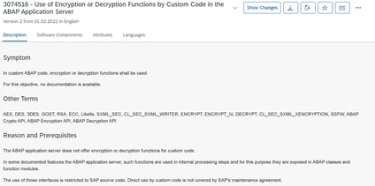 Use of Encryption or Decryption Functions by Custom Code in the ABAP A