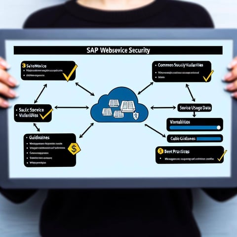 An image of SAP WebService Security with a list of vulnerable services and information on how to check for usage statistics, control HTTPSHTTP usage,