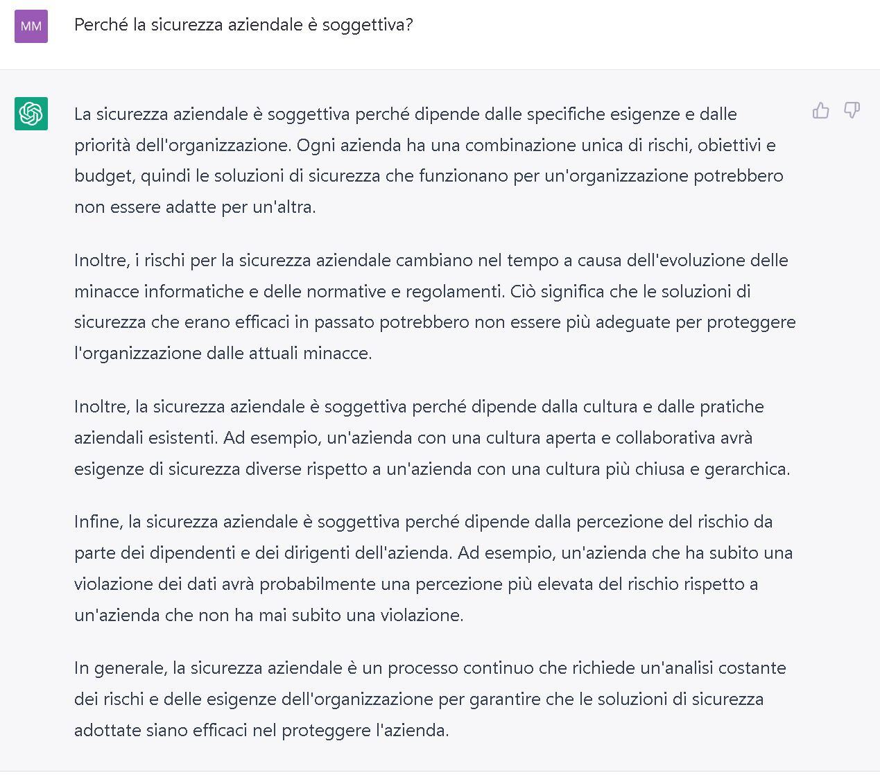 La sicurezza è soggettiva