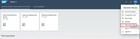 SAP FIORI Home Page
