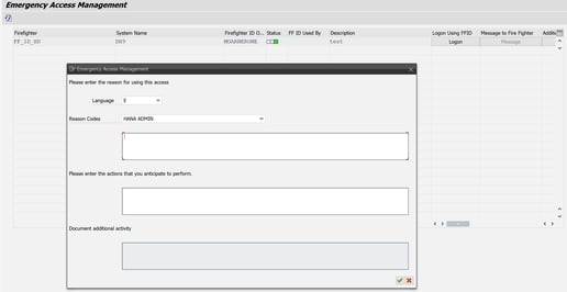 SAP GRC EAM HANA REASON