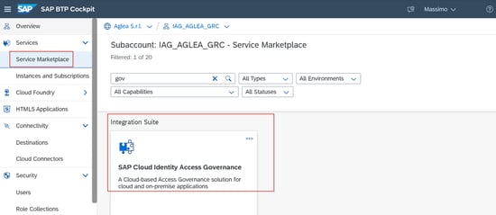 SAP IAG SUB ACCOUNT