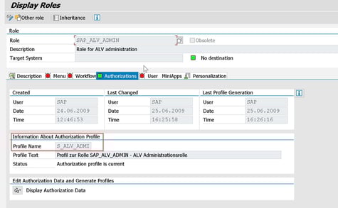 SAP Roles Profiles