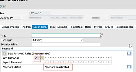 SU01 password