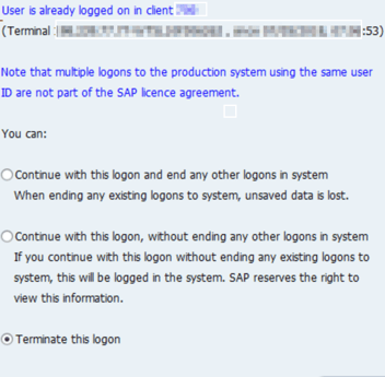multiple logon disponibile