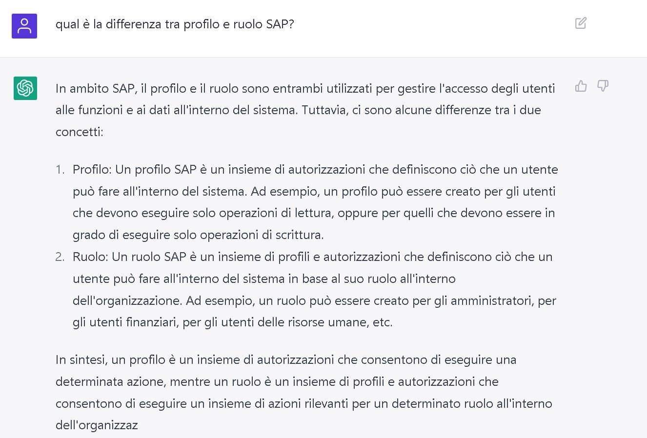 Profilo SAP