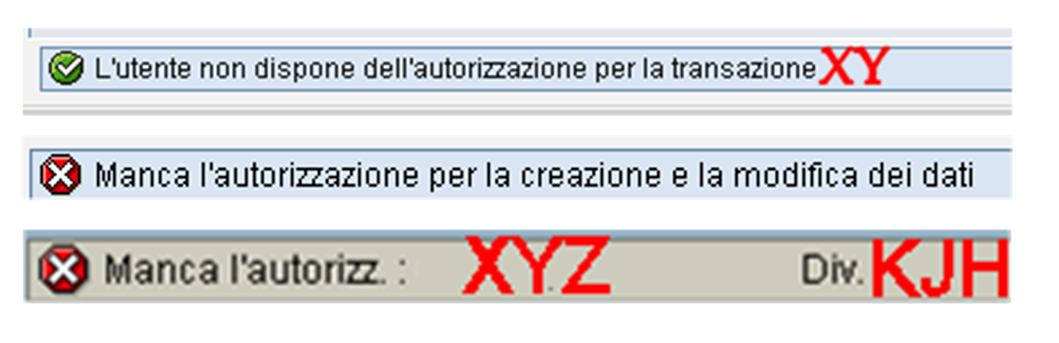 ERRORE AUTORIZZATIVO SAP